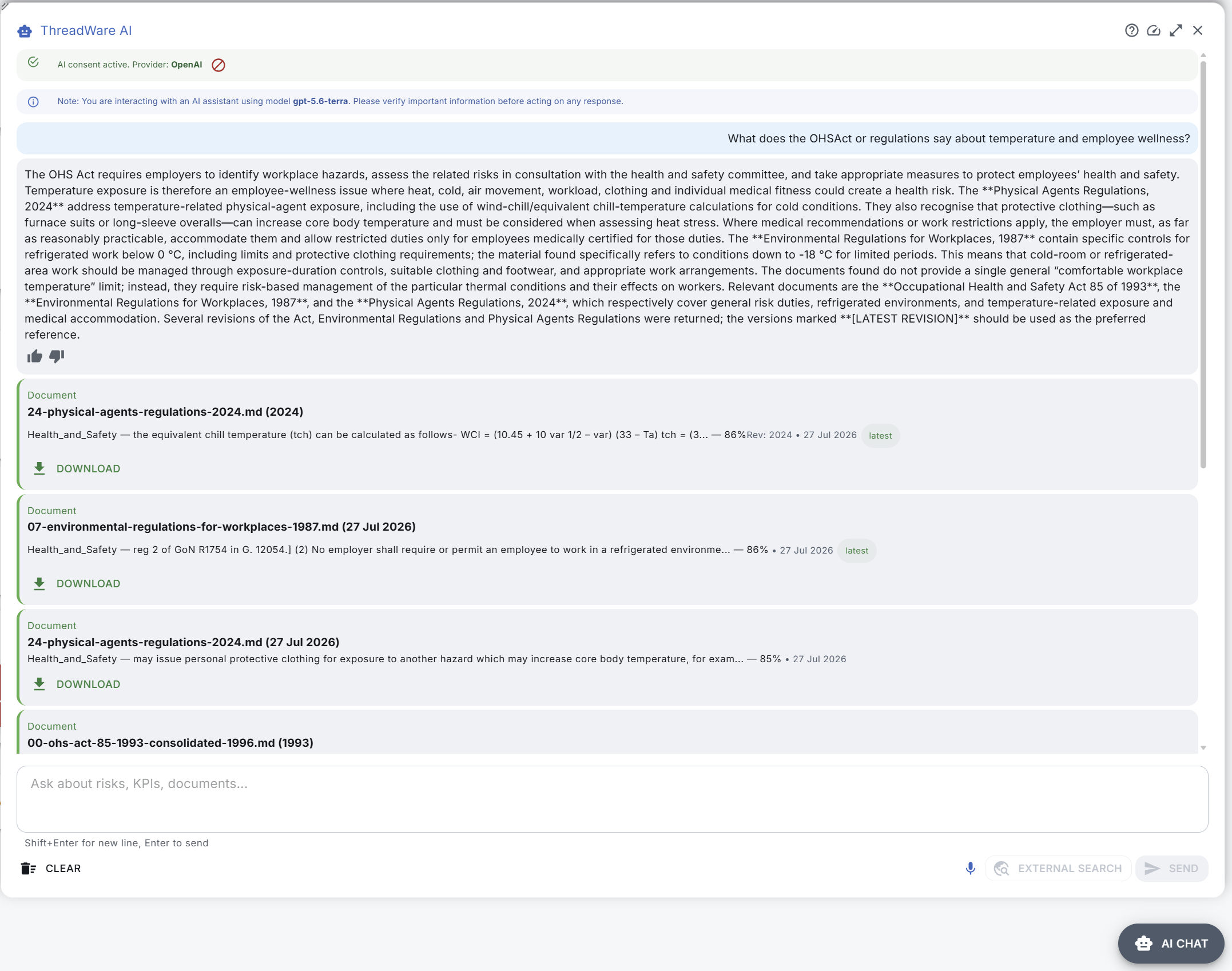Assistant answering from uploaded documents